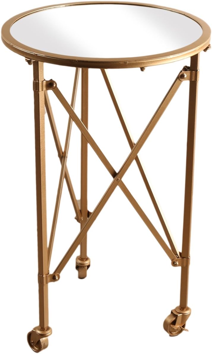 Belssia Tennyson Side Table, Steel, Gold, 69 x 42.5 x 42.5 cm