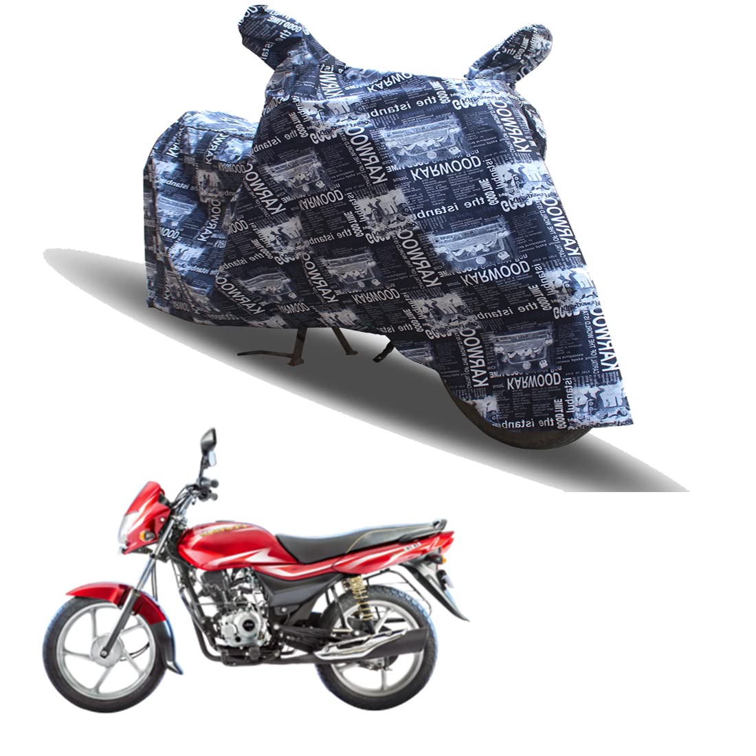 SS for Your Smart Needs 100% Waterproof Two Wheeler Cover for Bajaj Platina (Fig Blue Printed)