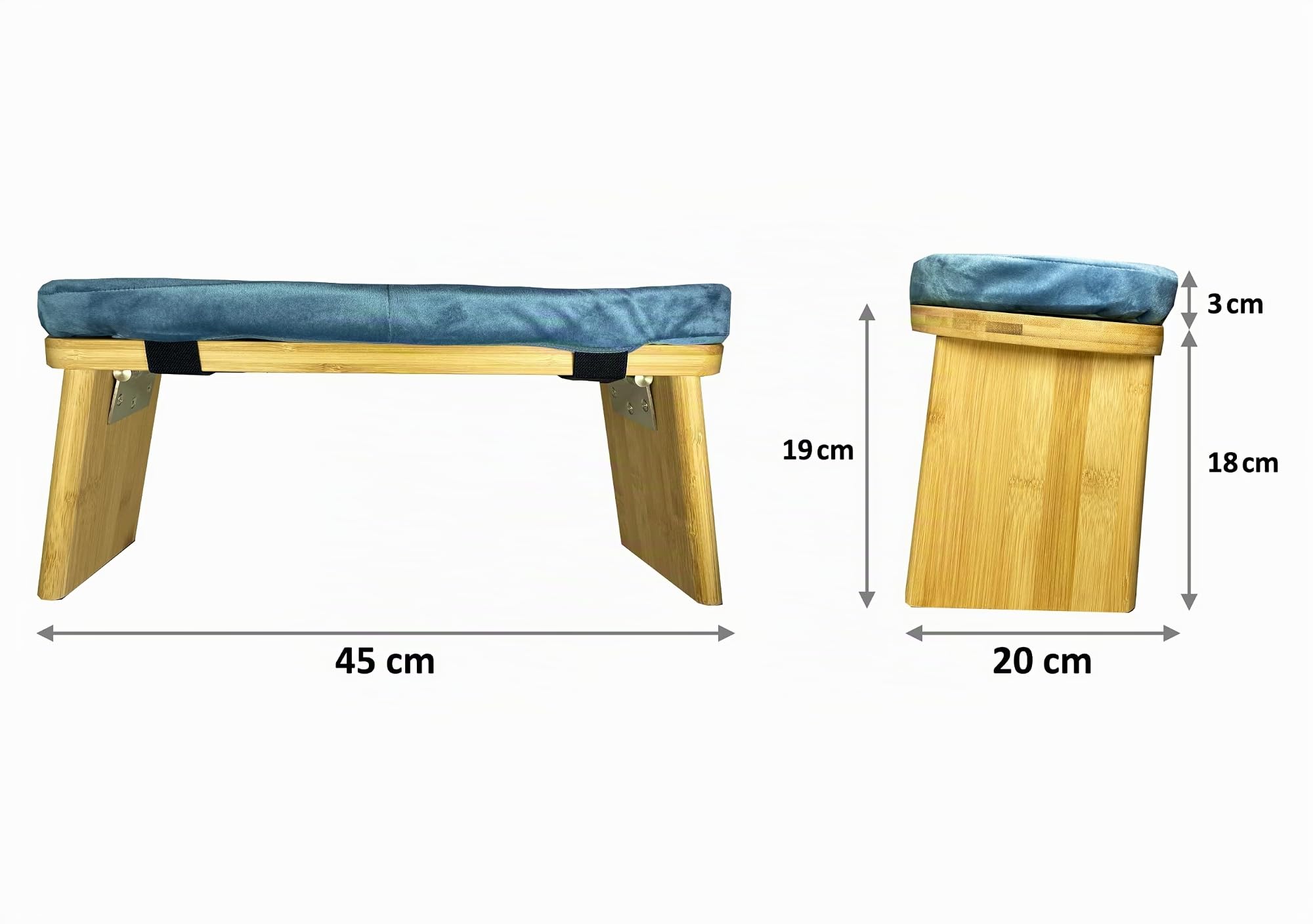 TORTUGA MEDITATION & YOGA - Banco de Meditación Plegable 100% de Bambú Orgánico - Pack completo: Bolsa para transportar, cómodo cojín - Mejora la postura