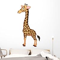 Vista 8 de Wallmonkeys Calcomanía de pared de dibujos animados de jirafa linda (18 pulgadas de alto x 9 pulgadas de ancho) WM320237
