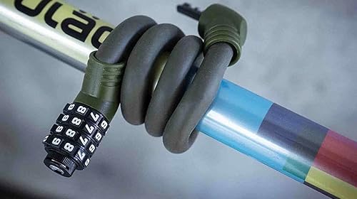 Miniatura 5 de ULAC 1970 - Cable de memoria de acero giratorio para bicicleta, combinación de 4 dígitos reiniciable sin llave, ideal para bicicleta de cercanías,