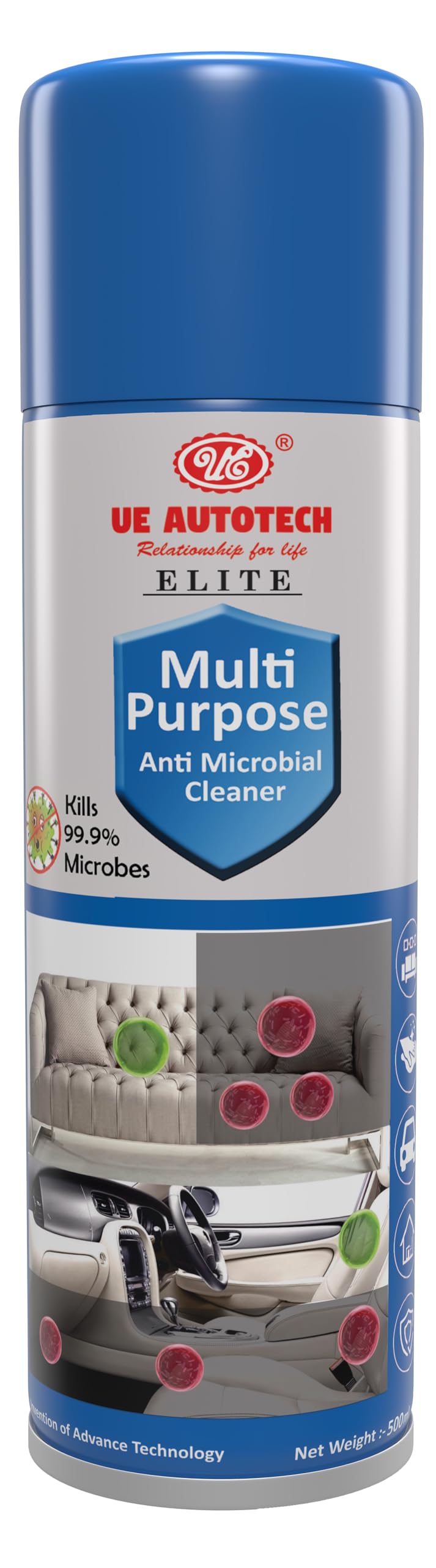 UE Elite Multi Purpose Anti Microbial Disinfectant All in One Cleaner Spray Car, Sofa, Upholstery Cleaner 500 ml (B083R5M5BR) Amazon Price History, Amazon Price Tracker