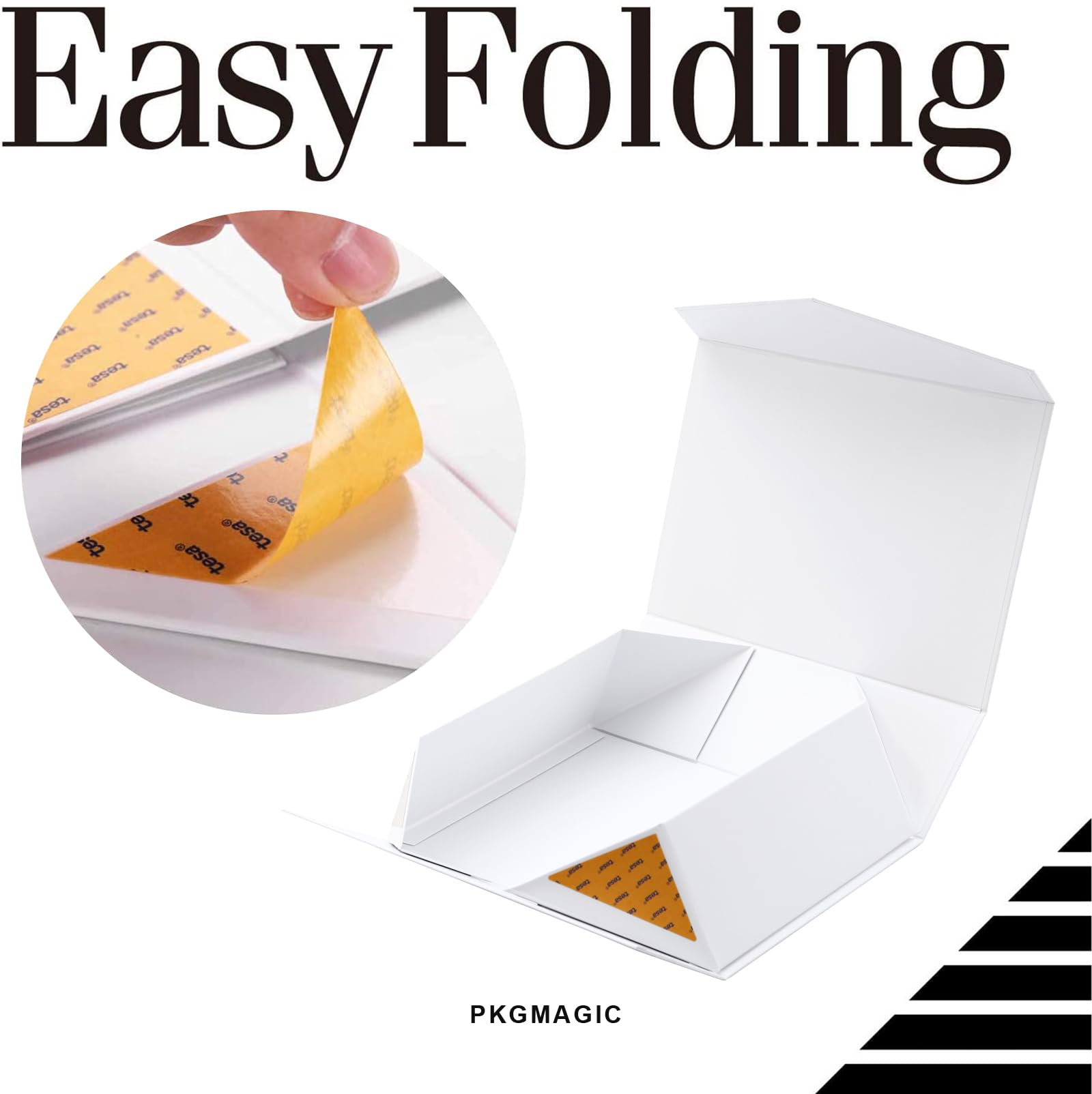 PKGMAGIC 6 cajas regalo 29,2 x 20,6 x 9,65 cm, cajas de propuesta de dama de honor, cajas plegables rectángulo con tapa magnética para embalaje de regalo (blanco)