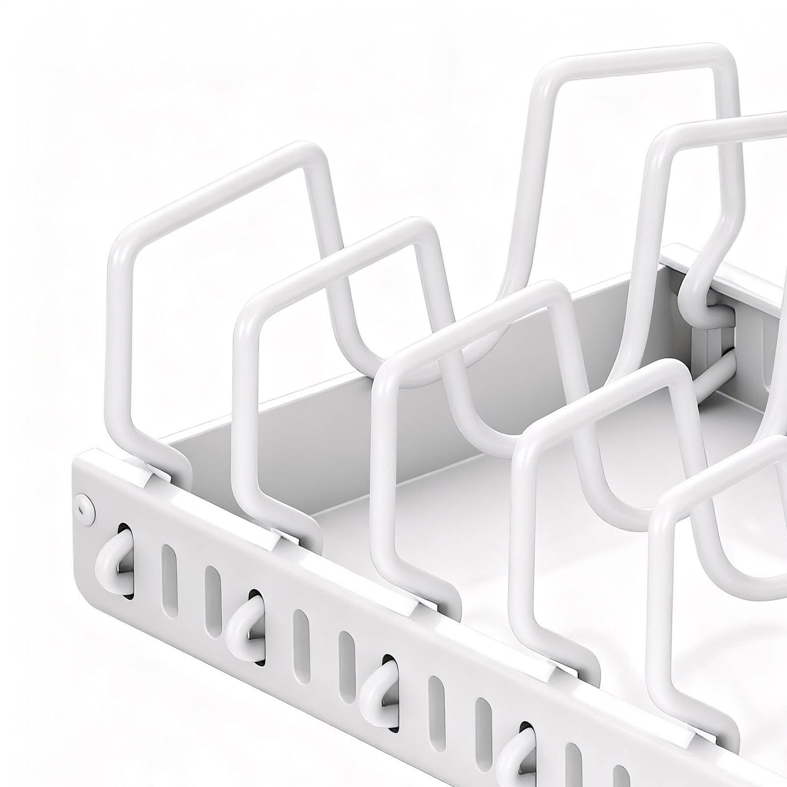 Organizador de ollas extraíble - Soporte para ollas adhesivo con polea | lisa, rejillas para ollas, armario para ollas ajustables con polea para cocina | utensilios de cocina, utensilios de cocina