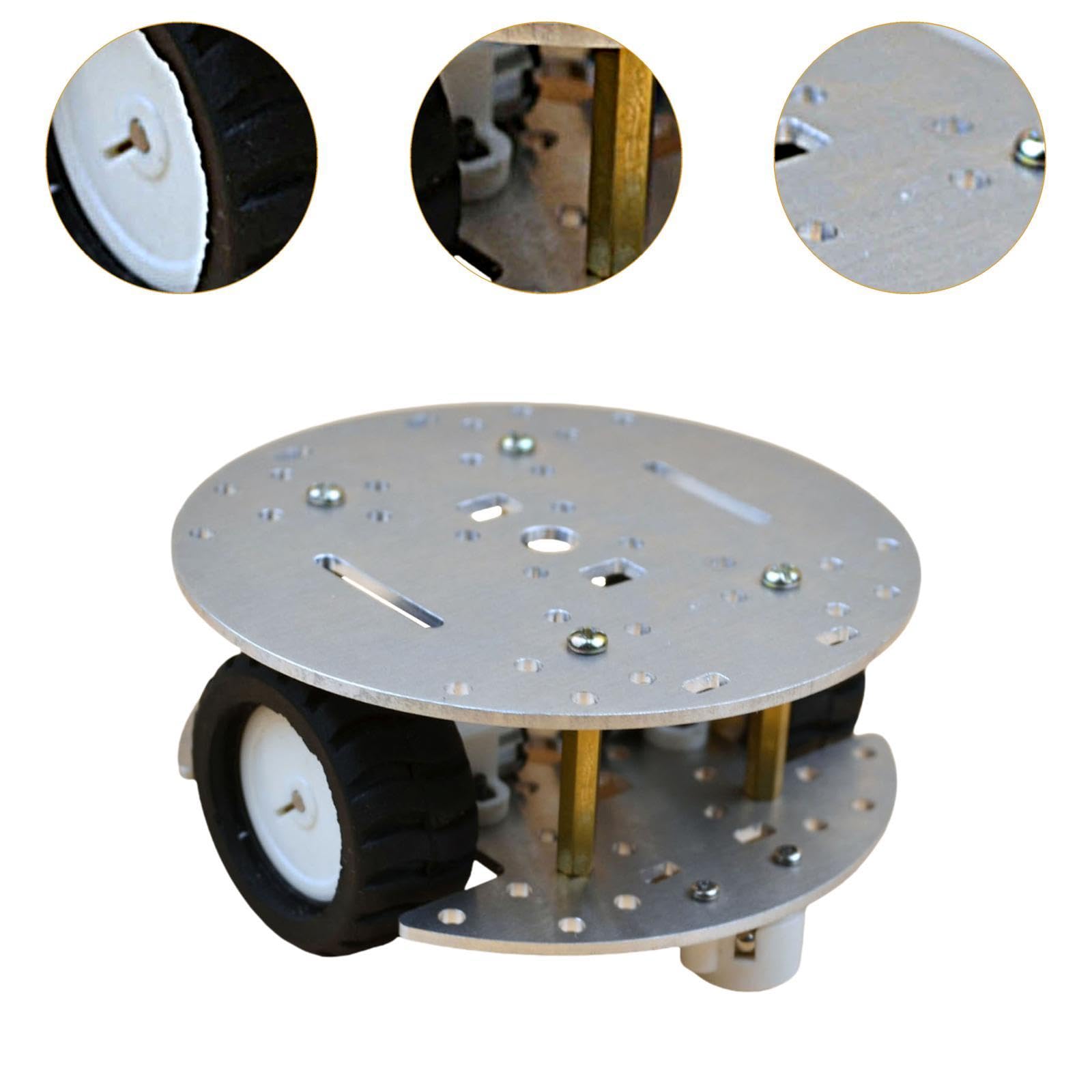 Chasis de Coche Robot Inteligente, Chasis DIY, Marco de Codificación, Regalo, Motor Reductor, Plata