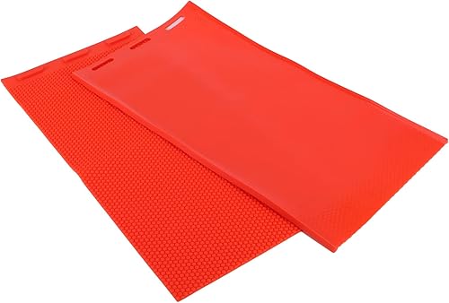 Miniatura 5 de POCREATION 2 moldes de hoja de cera de abejas, suministros de apicultura roja, molde manual de goma para tabletas, máquina de estampado para hacer