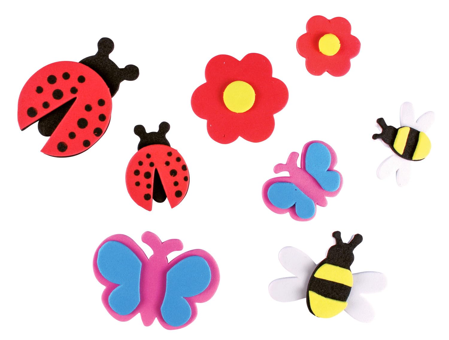 MegaCrea DIY Insect Foam Stickers 3 to 6 cm 9 Pieces