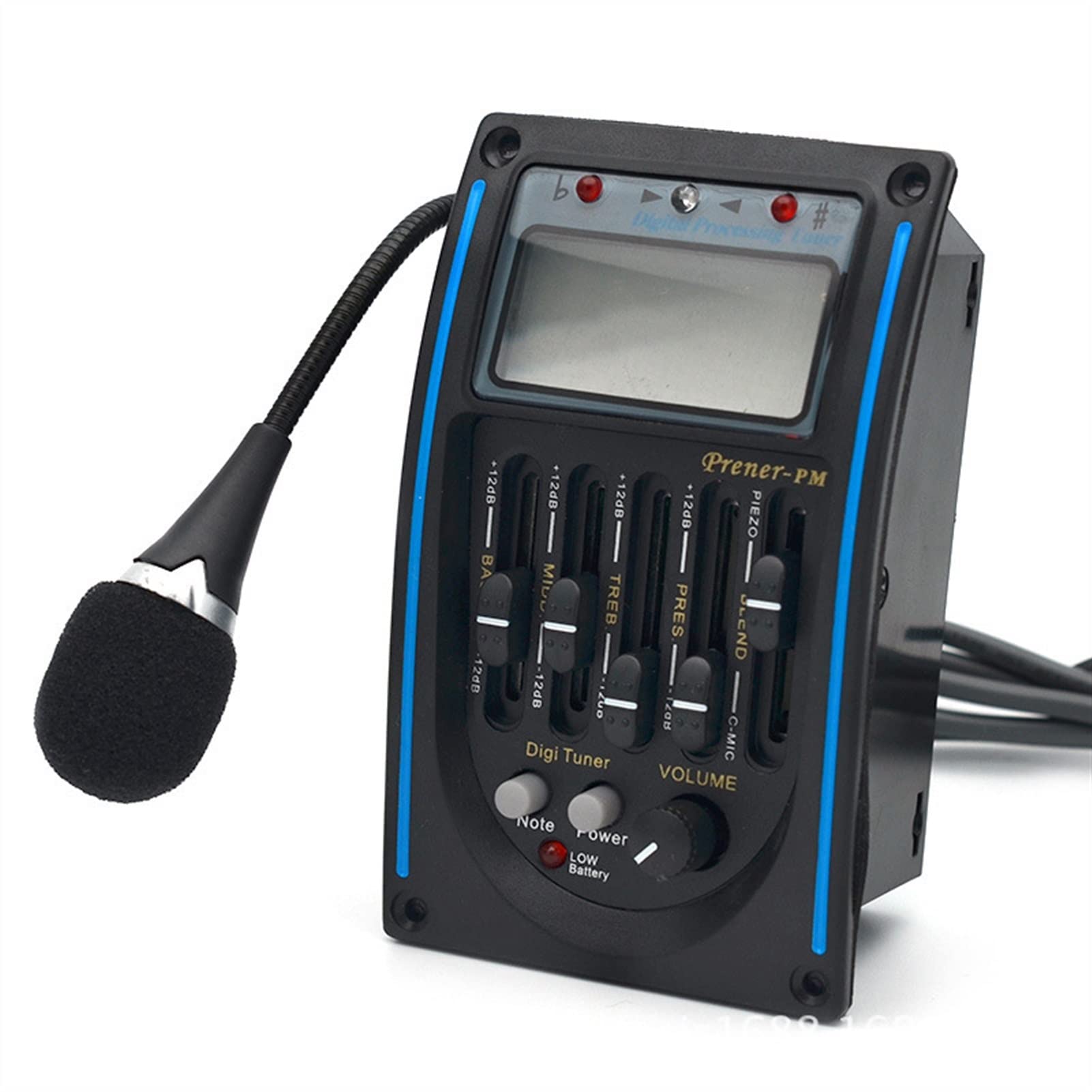 FLFL Gitarre Tonabnehmer Pickup 5-Band Mit Mikrofon-Akustikgitarren-Pickup-Gitarre Eq. Vorverstärker LCD Für Akustische Guita.