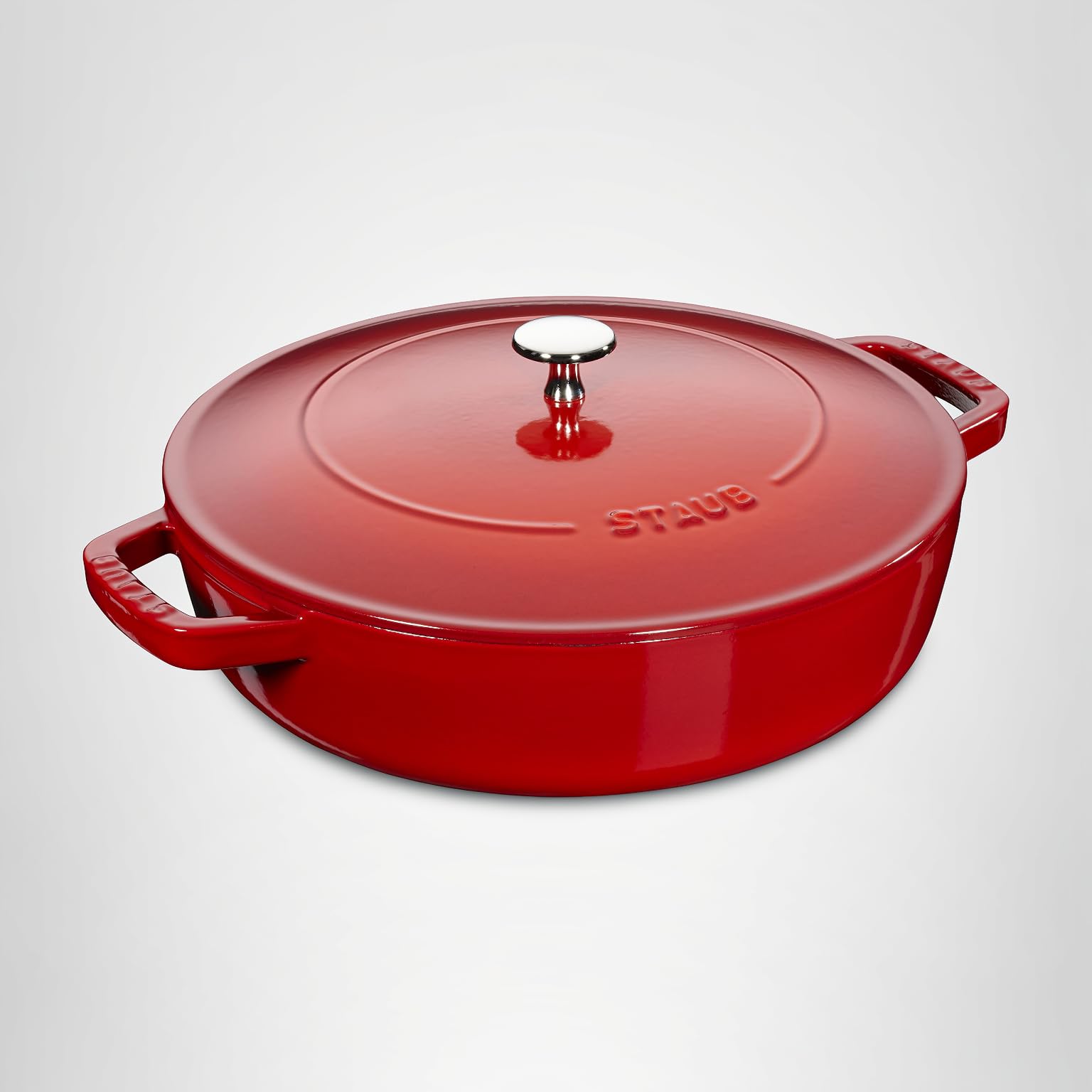 Amazon.com: Staub 40511-475 Braiser Saute Pan, Cherry, 9.4 inches