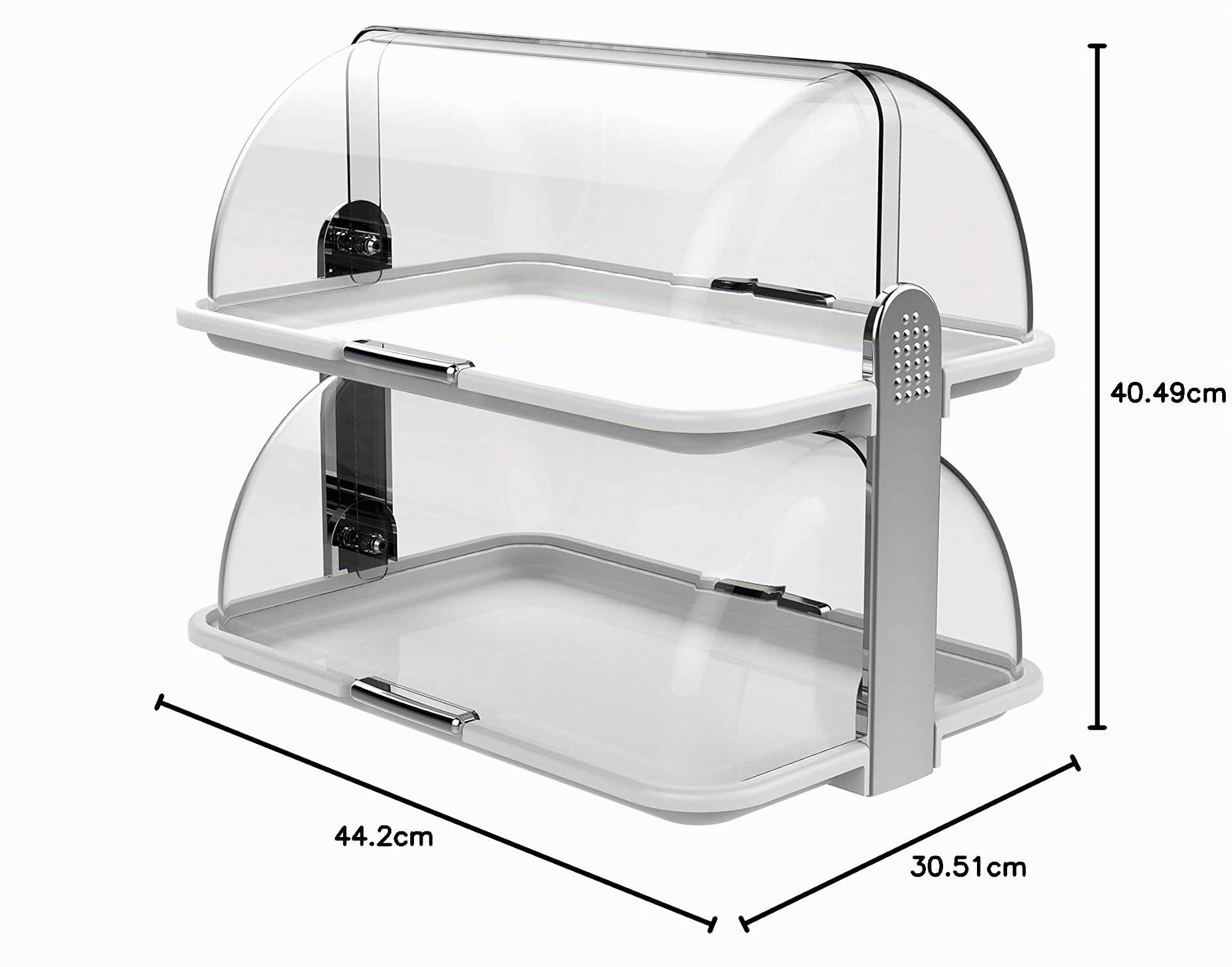 Biesse - Vitrina para Alimentos, Grande, Doble, Plástico (Cromo)