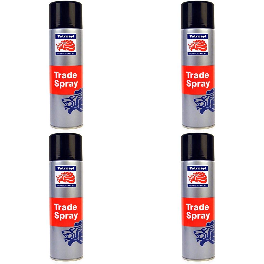 Tetrosyl Matt Black Trade Aerosol Adjustable Nozzle Spray Paint 500ml x4