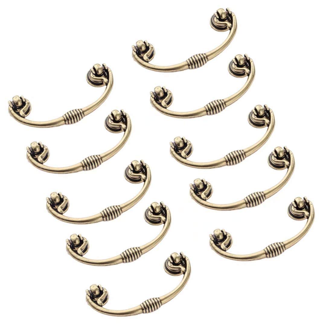 Uchwyty pierścieniowe, Zestaw 10 szt. szuflad do szafki ze stopu cynku. Uchwyty z brązu w stylu vintage. Odległość otworów 64 mm(Hole Distance 64 mm)