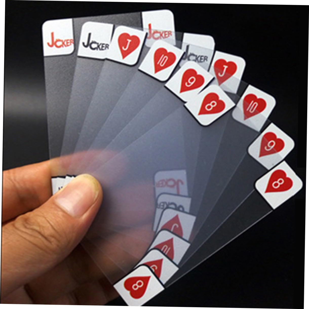 INOOMP 3 Pz Poker Chiaro Chiara Carta Da Poker Carte Trasparenti Carte Da in Pvc Trasparente Attizzatori Impermeabili Impermeabili e Carta Da Gioco