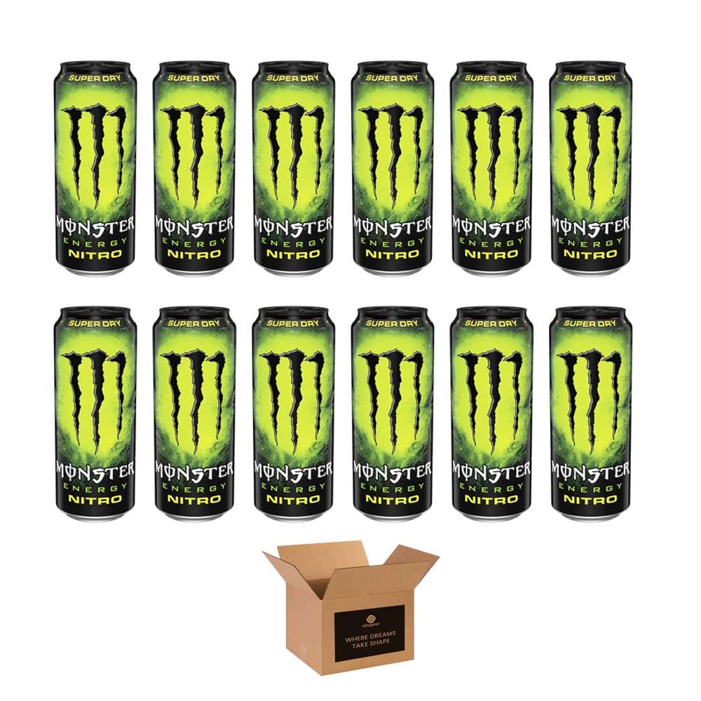 Monster Energy Drink Flavours | Juiced, Zero Sugar, Ultra, Monarch, Fiesta Mango, Strawberry Dreams, VR46, Punch | High Caffeine Sports Energy Drink | 500ml (Pack 12, Superday Nitro)