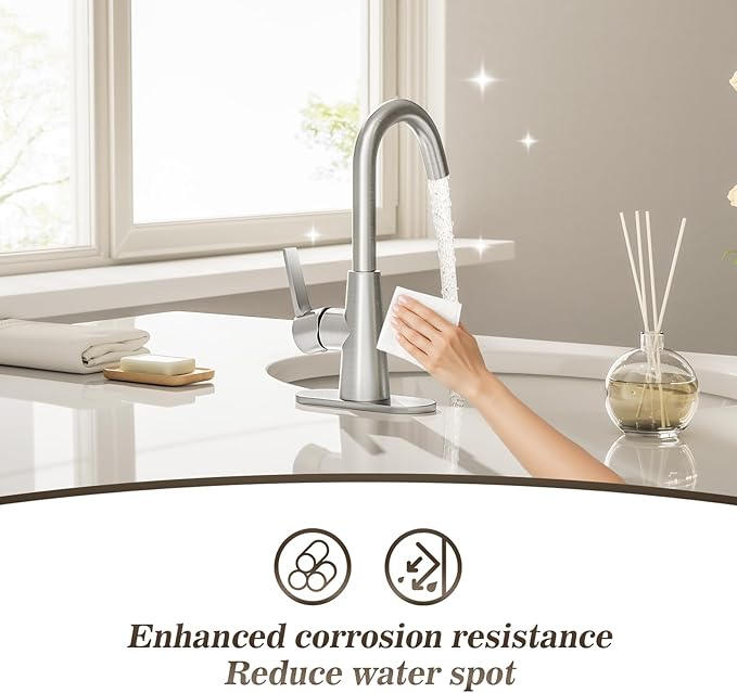 Grifería Lavamanos Monocomando 3 Huecos Acabado Plateado miniatura 5