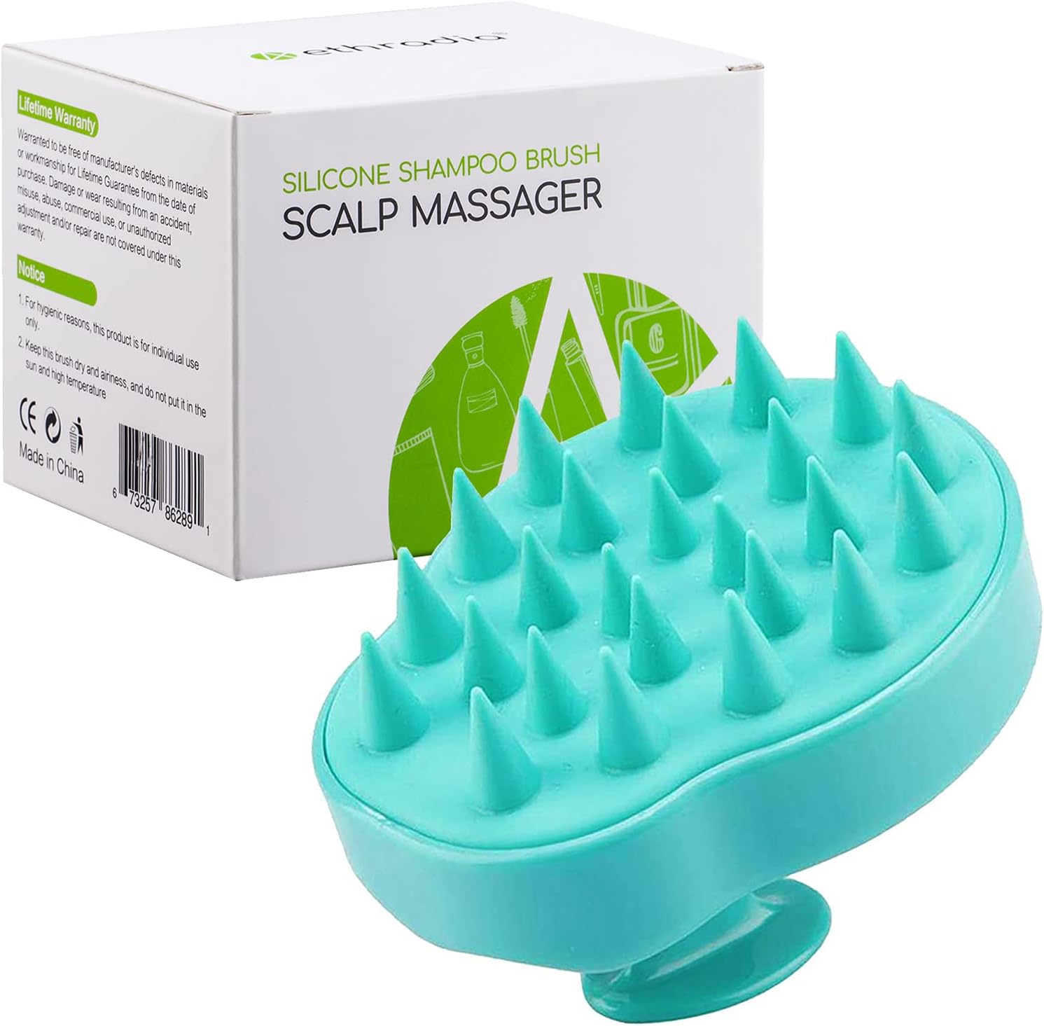 Ethradia Scalp Massager, Hair Shower Brush, Siliscrub Shampoo Brush