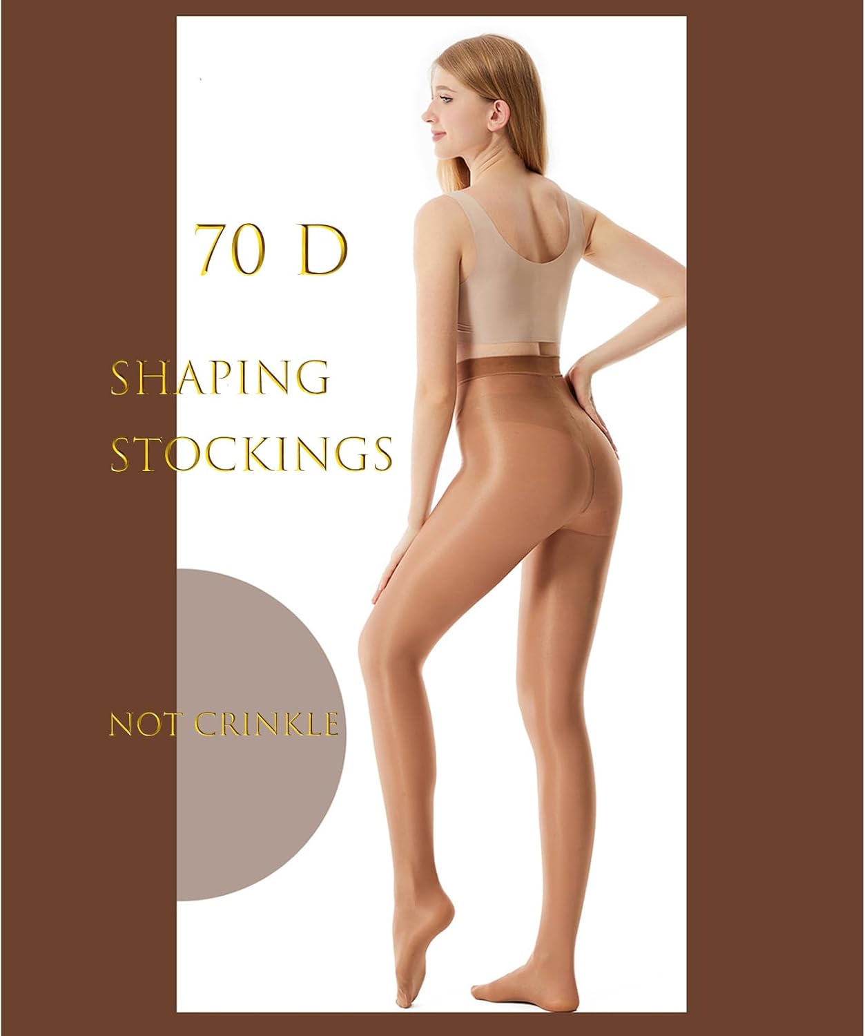 HTRUIYA Women's Oil Shiny Shaping Pantyhose Sheer Shiny Dance Tights 70D High Stretch Shaping Dance Pantyhose Stockings - Image 2