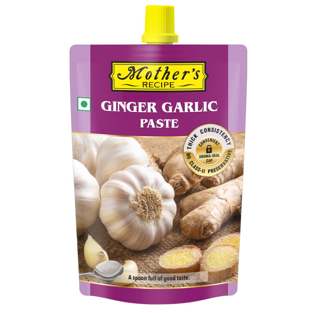 Mother's Recipe Ginger Garlic Paste Pouch, 200gm | No Added Artificial Preservatives