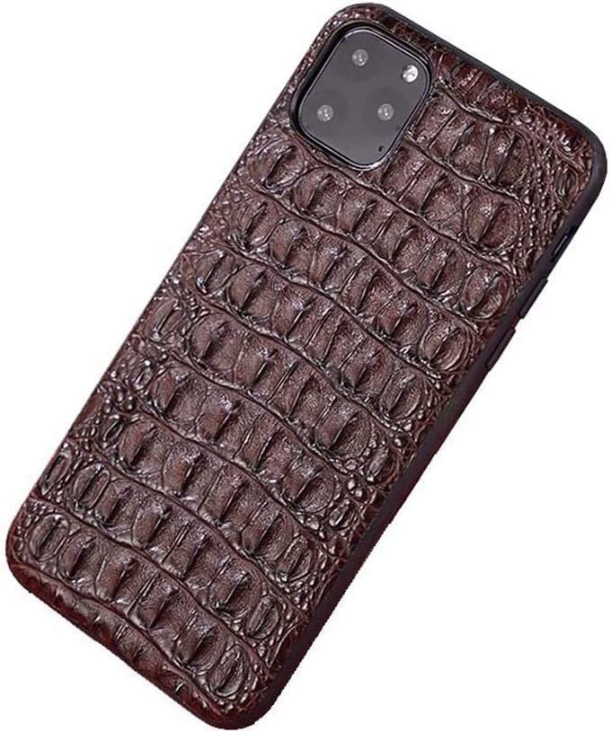Coque iPhone 11 Pro rigide anti-chute texture alligator marron