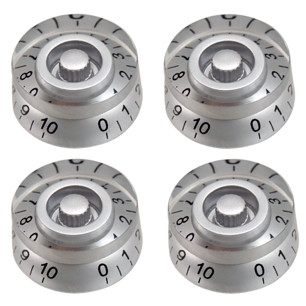 4pcs Vintage Electric Guitar Speed Control Knobs for LP SG Guitar Knobs Button Silver