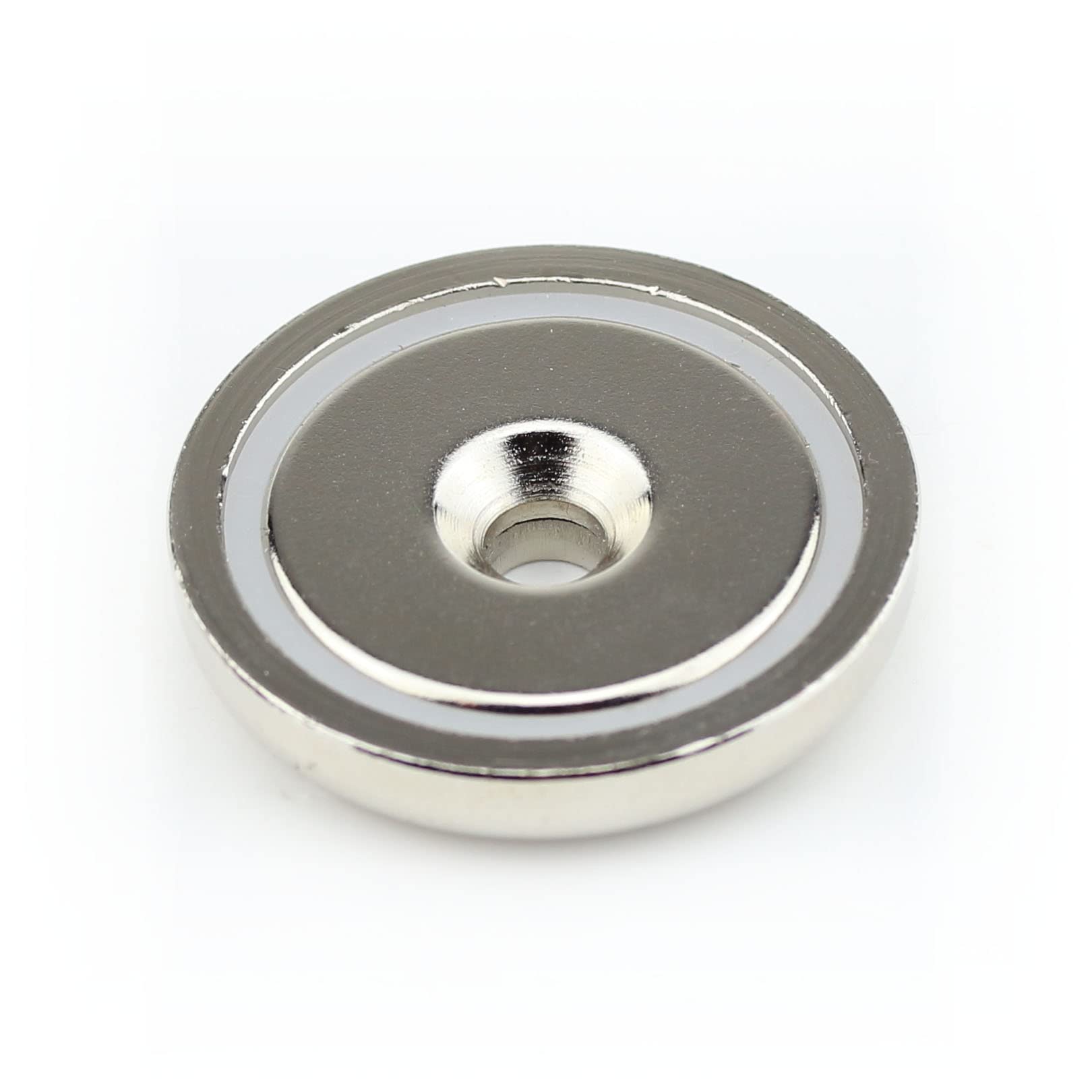 10 Neodym Flachgreifer Topfmagnete mit Bohrung und Senkung Ø40x8 mm N35 Magnet zum Verschrauben - Haftkraft 50 kg / 500 N