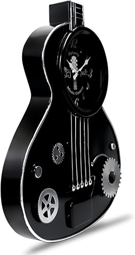 Miniatura 2 de Reloj de pared de guitarra de metal, decoración musical para amantes de la música, guitarristas de 16 pulgadas, profesores de música, estudio,