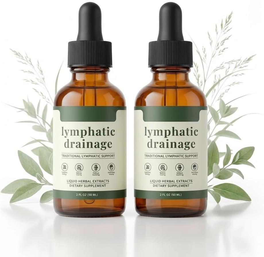 Lymphatic Drainage Drops -2 Pack Organic Lymphatic Drainage Supplement, Reduces Swelling, Boosts Immunity Vitality,Enhance Clarity, Portable Dropper Design, 2 Fl Oz