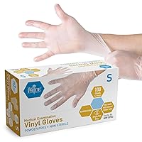 Vista 1 de MED PRIDE - Guantes desechables de examen de vinilo de grado médico, libres de látex y polvo, ultrarresistentes, para atención médica y manejo