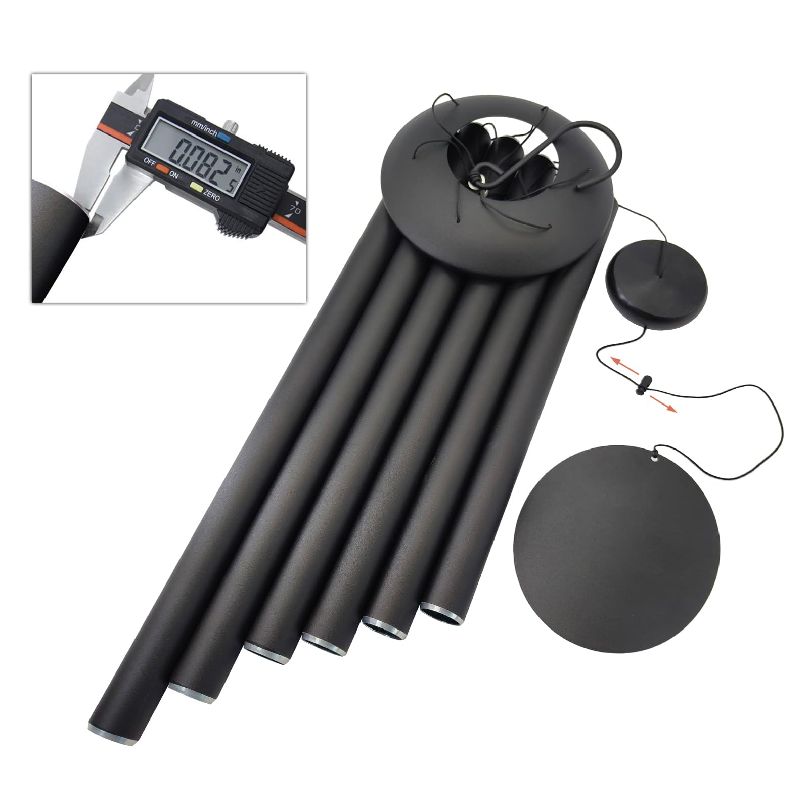 Großes Windspiel für draußen, tiefer Ton, Gedenkgeschenk, 121,9 cm, 6 schwere Aluminiumröhren, ideal für Garten, Terrasse, Hof und Rasen