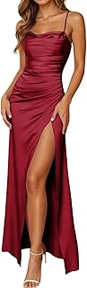 Vestido de graduación para mujer, vestido de fiesta, satén, vestido de graduación, largo, festivo, espagueti, elegante, vestido de verano, vestido de gasa para damas de honor