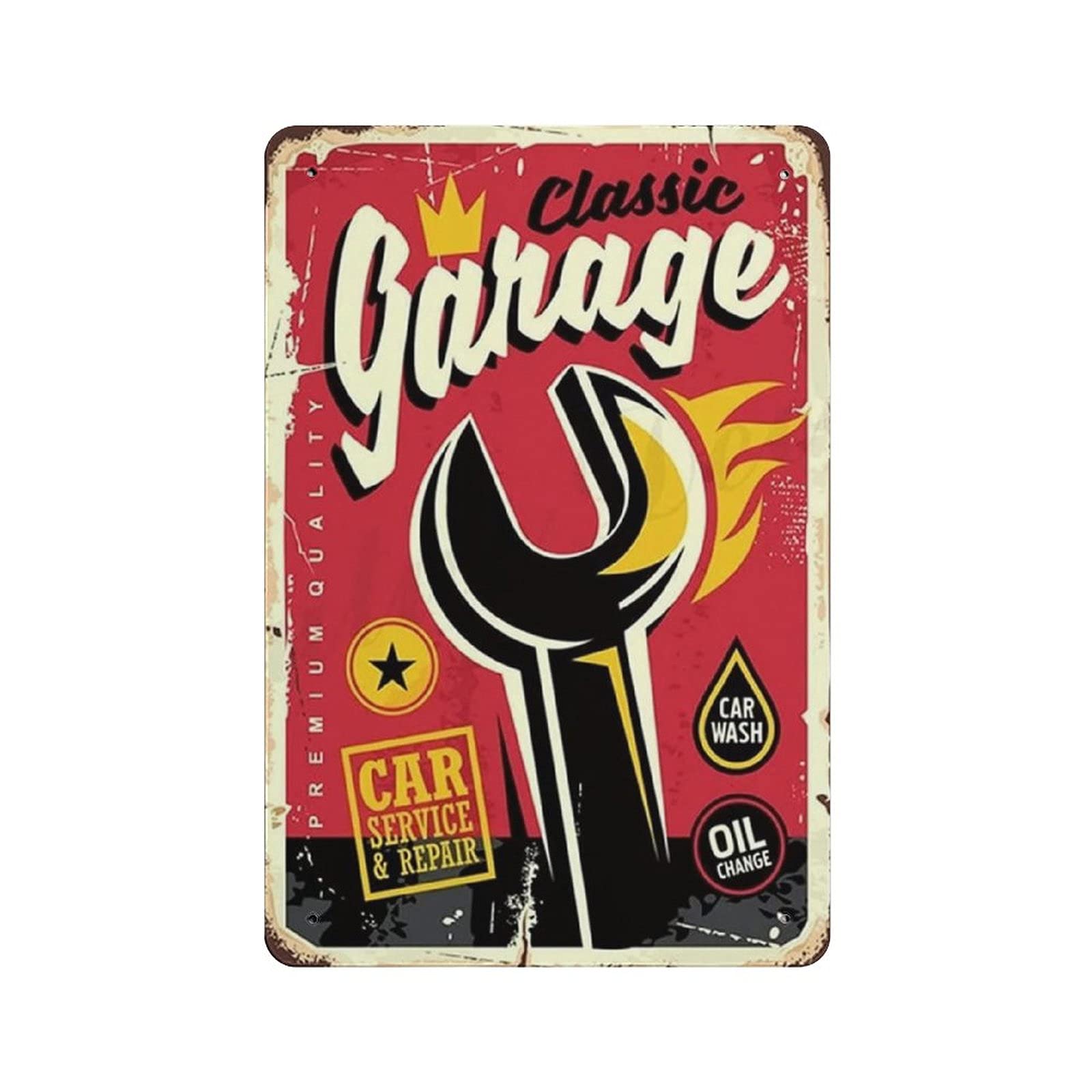 Targa in metallo con cartello in latta per garage, vintage, decorazione da parete, decorazione da parete, per casa, garage, 30,5 x 20,3 cm