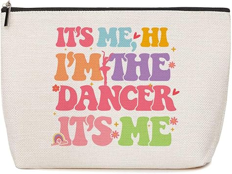 Dance Teacher Gifts Makeup Bag Cosmetic Bag Dance Stuff, Travel Organizer Toiletry Bag Funny Dancer Gifts for Girls Dance Coach Dance Lovers Dancers Birthday Teachers Day Anniversary Womens Day