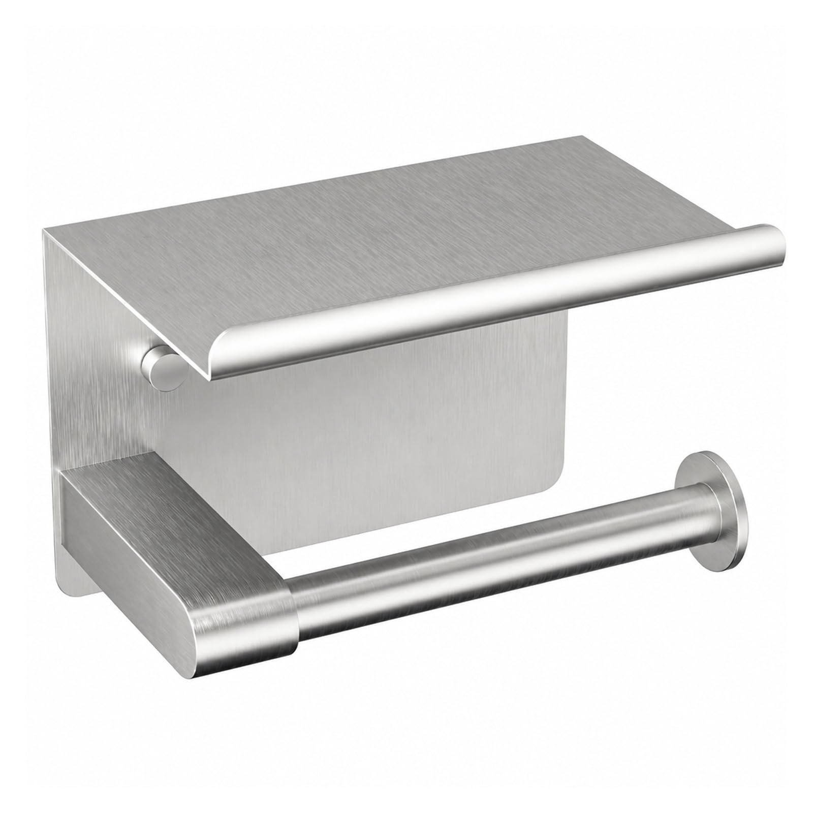 Toilet Roll Holder, Self Adhesive Toilet Paper Holder With Phone Shelf,for Bathroom