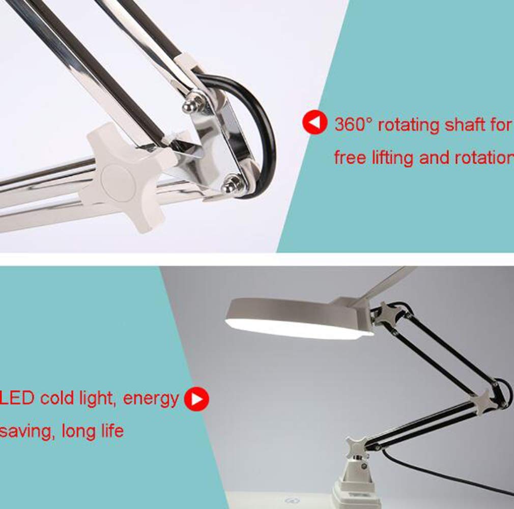 Lupa Portátil HD De 3X, 5X, 8X, 10X, 20X con Soporte De Elevación Libre, Luz Led Y Rotación De 360° para Lectura, Inspección, Soldadura, Costura, Mantenimiento Y Pasatiem,