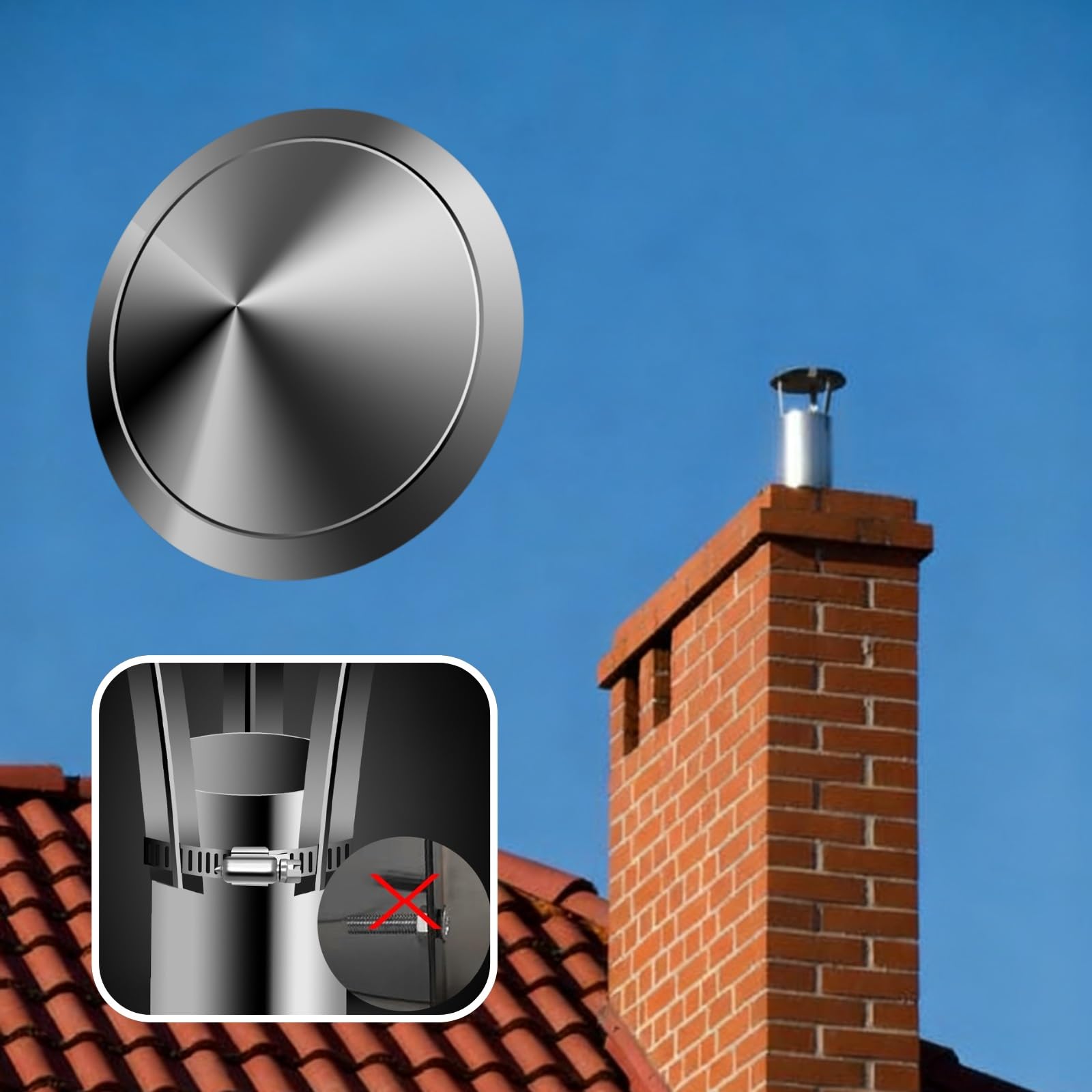 sombreretes de chimenea para exterior tapa Aleación de aluminio redondo ventilación de techo para exterior uso Villa Rust-Proof sombrerete de chimenea Reemplazo sombrerete de chimenea(3.5inch)