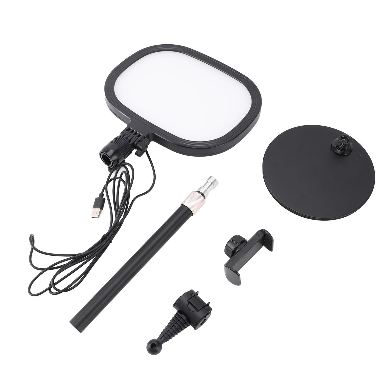 Cryfokt Kit di Illuminazione per Videoconferenze da Tavolo con Design a Luce Morbida e Supporto per Telefono per Videochiamate e Trucco con Zoom