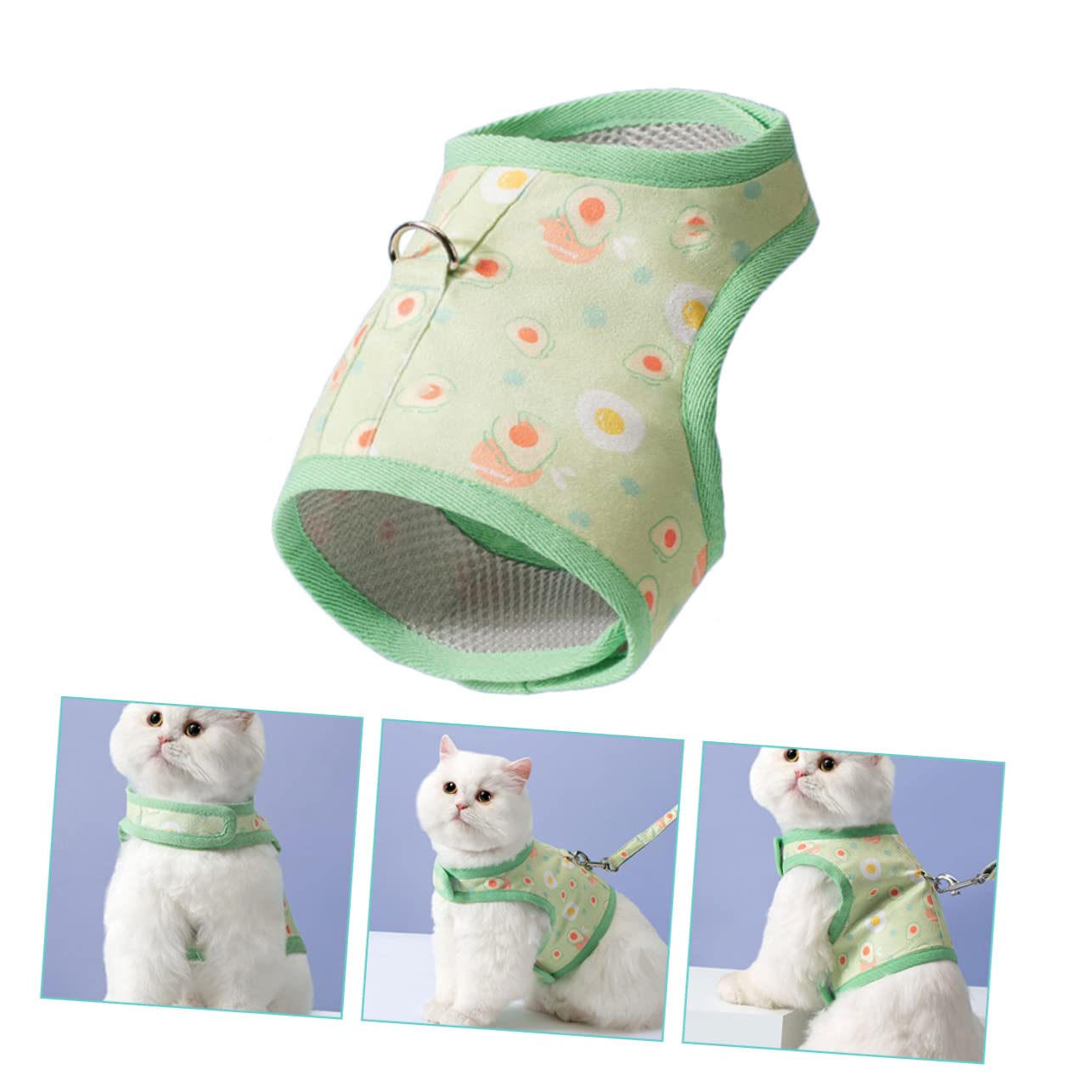 Kisangel 5juegos Arnés y para con Diseño De Arnés Transpirable Forma De Chaleco para Gatos y para Paseos y Actividades Recomendado