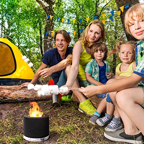 Concrete Tabletop Fire Pit Bowl - Table Top Portable Rubbing Alcohol Fireplace Indoor Outdoor Decor Long Time Burning Smokeless Odorless Smores Maker With Fire Extinguisher #TOP1