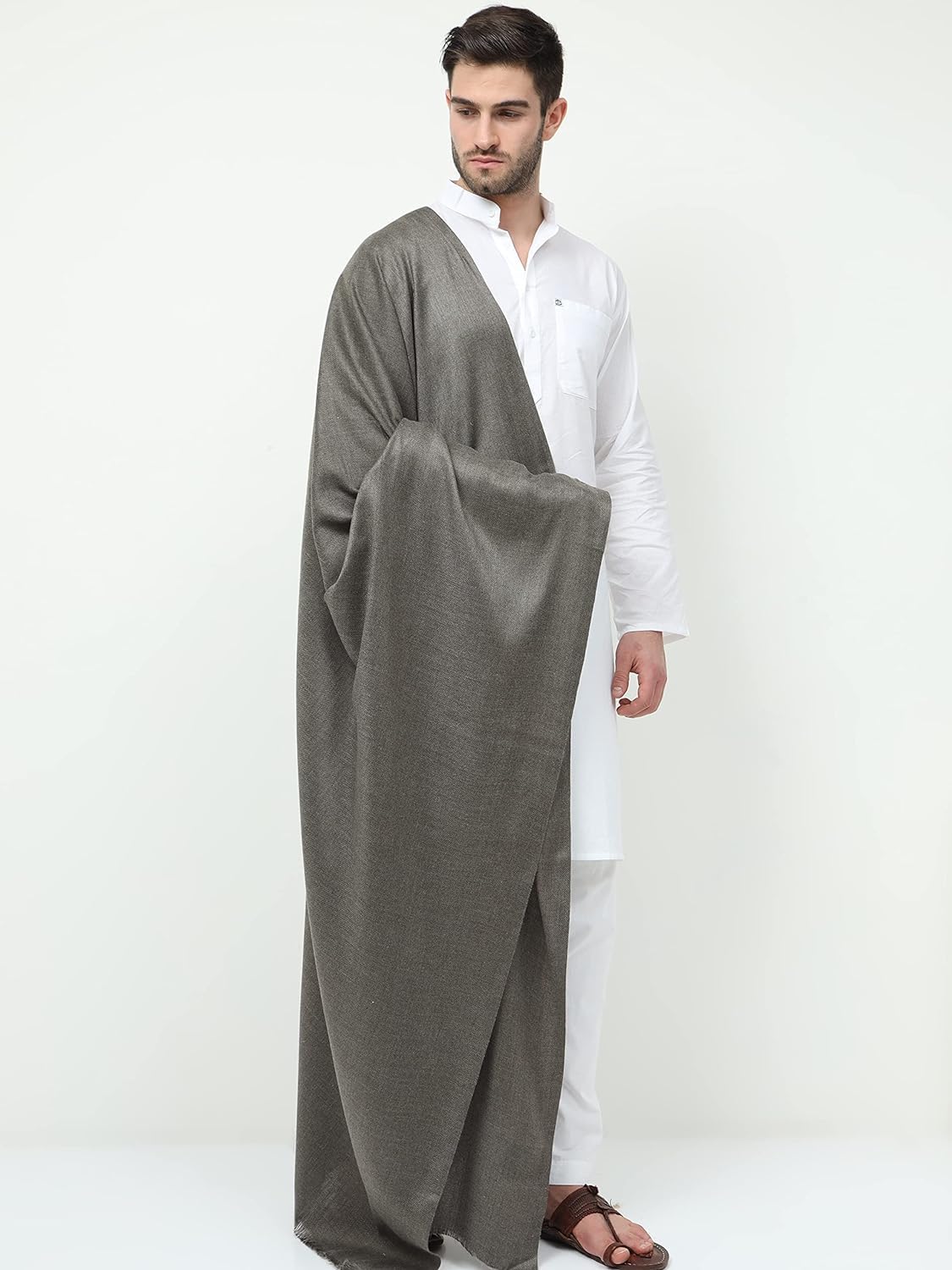 Arvore Bunkaar Dhariwal Men's Plain Faux Cashmilon Woolen Shawl/Lohi (X-Large) 2