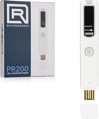 Dispositivo RecorderGear PR200 de grabación de llamadas de teléfonos celulares iPhone y Android por Bluetooth