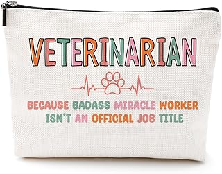 Funny Veterinarian Cosmetic Bag Makeup Bag Veterinarian Gifts Vet Tech Gifts Vet Tech Supplies for Women Veterinarian Friends Medical Veterinary Practitioner Birthday Christmas Thank You Gifts