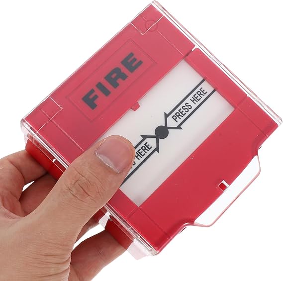 Reusable Manual Fire Alarm Button Emergency Call Point, Red Plastic