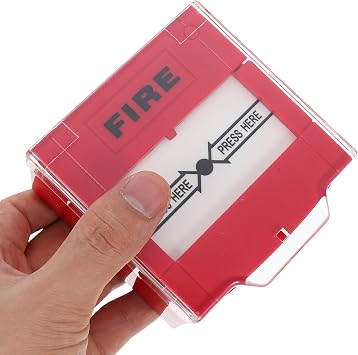 Reusable Manual Fire Alarm Button Emergency Call Point, Red Plastic