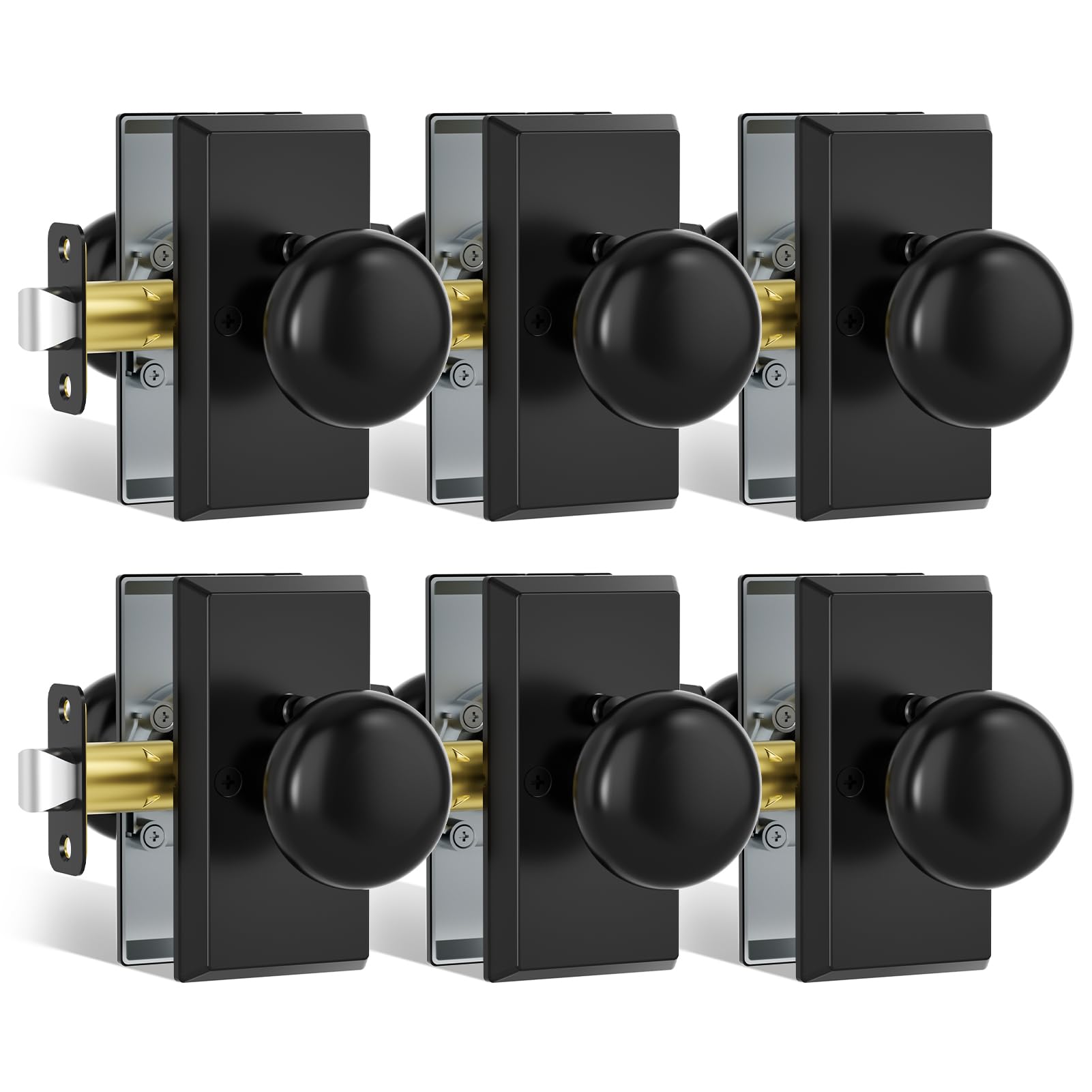 Matte Black Door Knobs - Privacy Lock & Modern Design -19