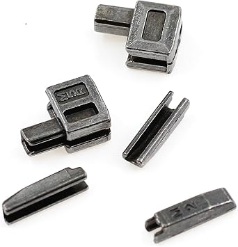 Leekayer 20 Sets #5 Zipper Latch Slider Retainer Metal Insertion Pin Black Nickel Zipper Bottom Stopper for Repair