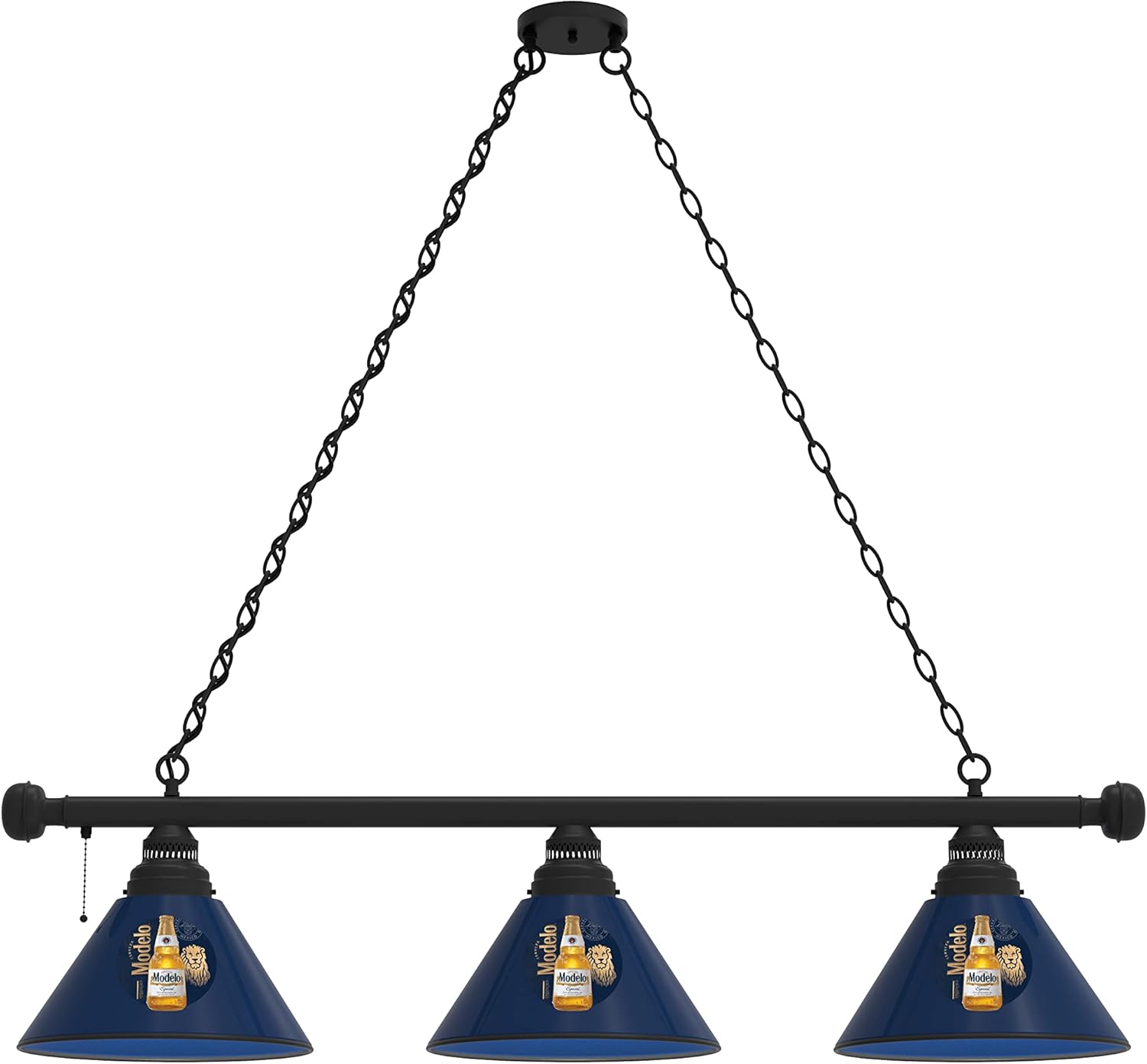 Holland Bar Stool Co. Indoor Modern Bright Ceiling Pendant Lighting Shade Modelo (Btl) 3 Shade Billiard Light with Black Fixture