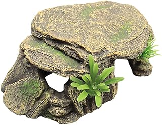 balacoo Aquarium Fish Tank Stone Decoration Resin Moss Rock Cave Ornament Fish Hideaway for Betta Small Lizards Turtles Reptiles Amphibians