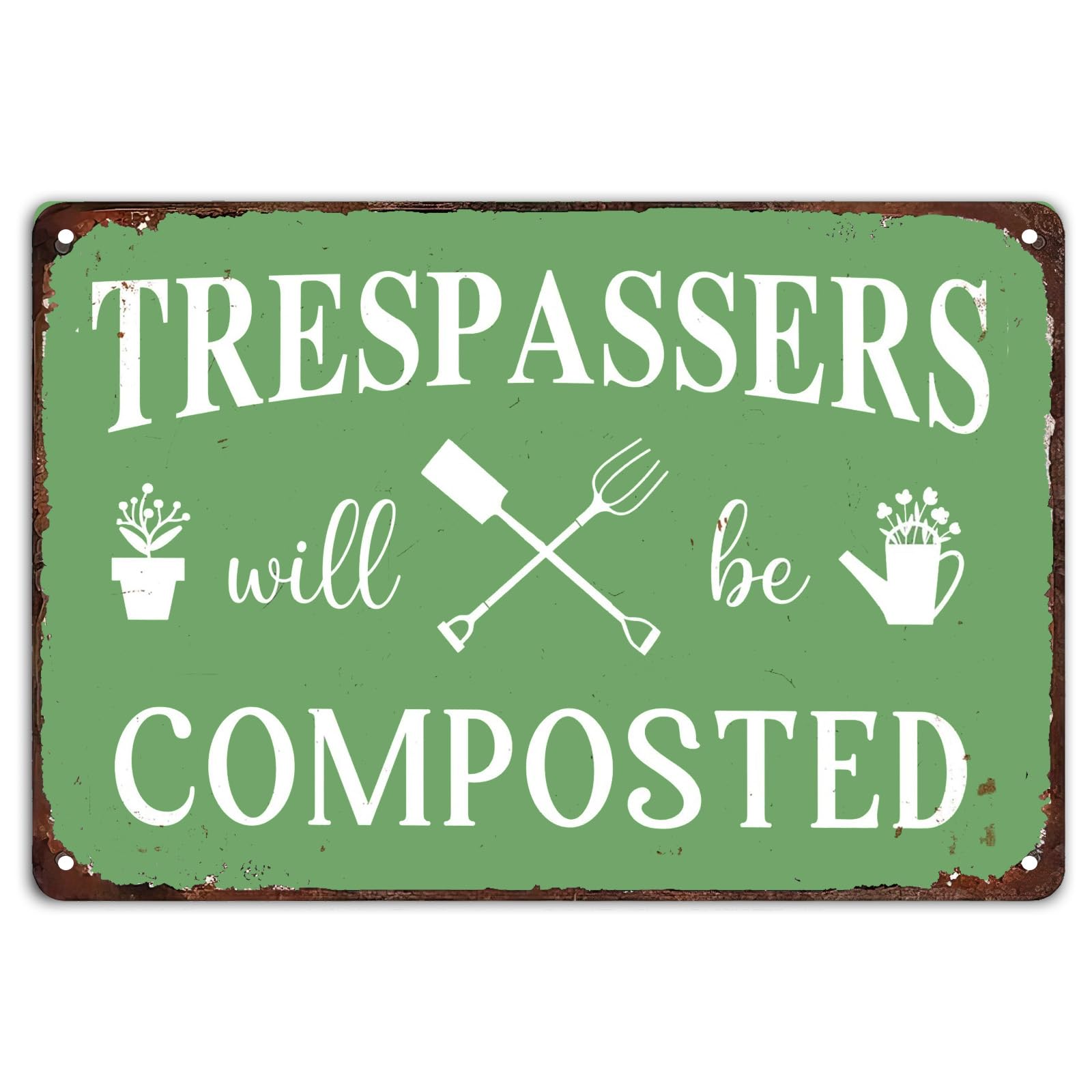 Funny Garden Punishment Vintage Metal Sign Interesting Trespassing Warning Retro Wall Decor Plaque for Home Yard 8x12 Inch