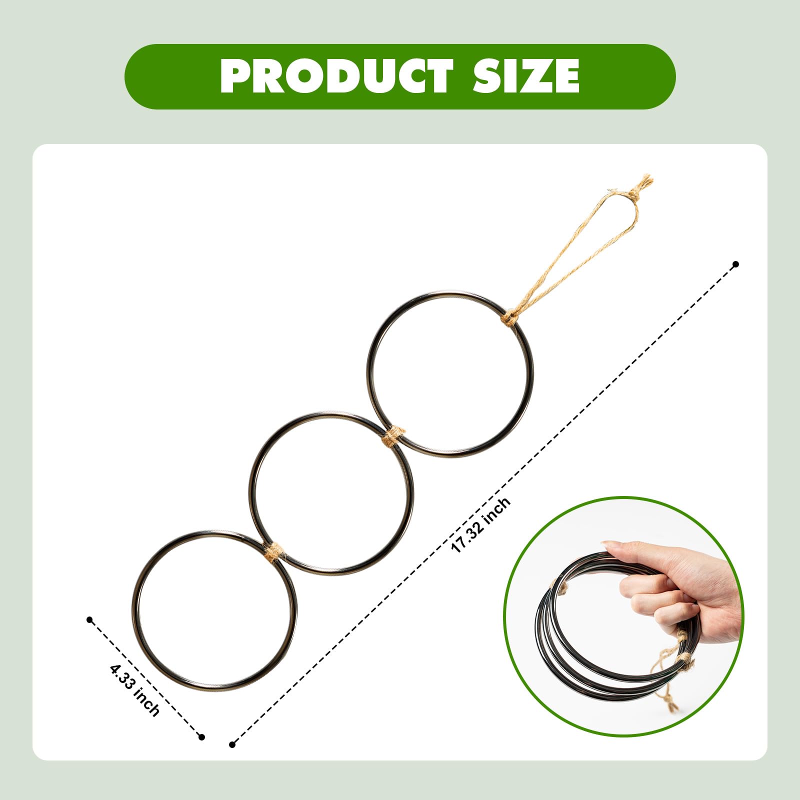 Swirge Snake Climbing Rings, Snakes Enrichment Toys, Ball Python Tank Accessories, Swing Climbing Hoop Chain for Ball Python Corn Snake