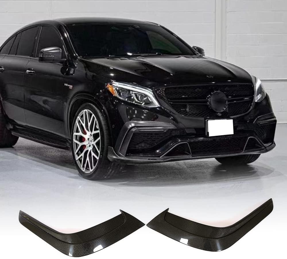 Carbon Fiber Front Bumper Vent Trim for Mercedes Benz GLE Class C292 GLE63 AMG 2015-2019 Utility 4-Door Side Air Fender Cover Trim Scoop Winglet Apron Fin Front Splitter